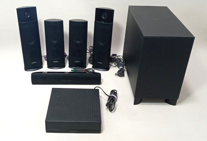 Sony TA-SA300WR Surround Sound Amplifier-EZW-RT50 Card, 5 Speakers & Subwoofer. Set of 7.