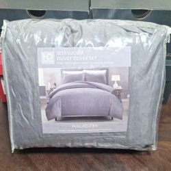 HD Designs Seersucker Duvet Cover Set FULL/QUEEN
