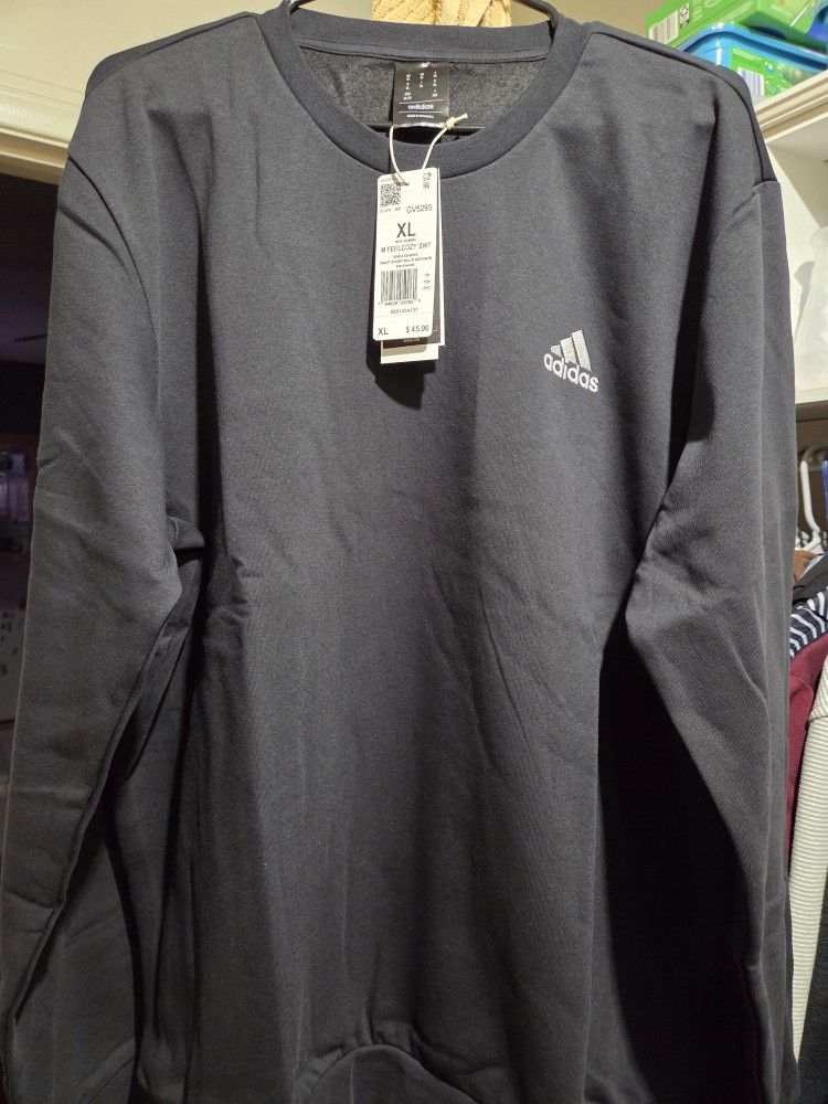 Adidas Mens Crewneck Fleece Sweater NEW