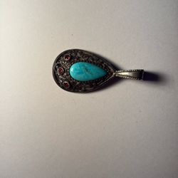 Sterling Silver And Turquoise Pendant