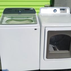 New 2022 Samsung Top Loading Washer And Used Samsung Gas Dryer Set 