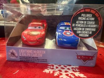 Disney Parks Pixar Cars Lightning McQueen & Ralph Carlow Pullback Car New W Box