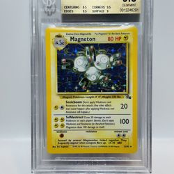 Pokemon Fossil Unlimited #11 Magneton HOLO BGS Beckett Gem Mint 9.5