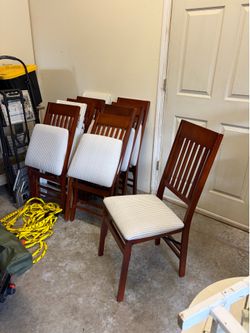 Set of 8 Wood Folding Chairs