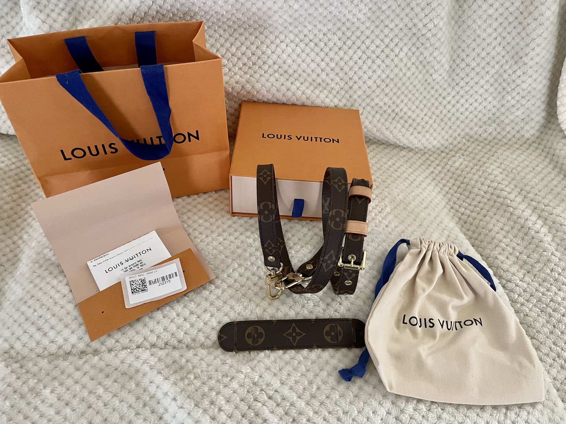 Louis Vuitton Monogram 16mm Adjustable Shoulder Strap for Sale