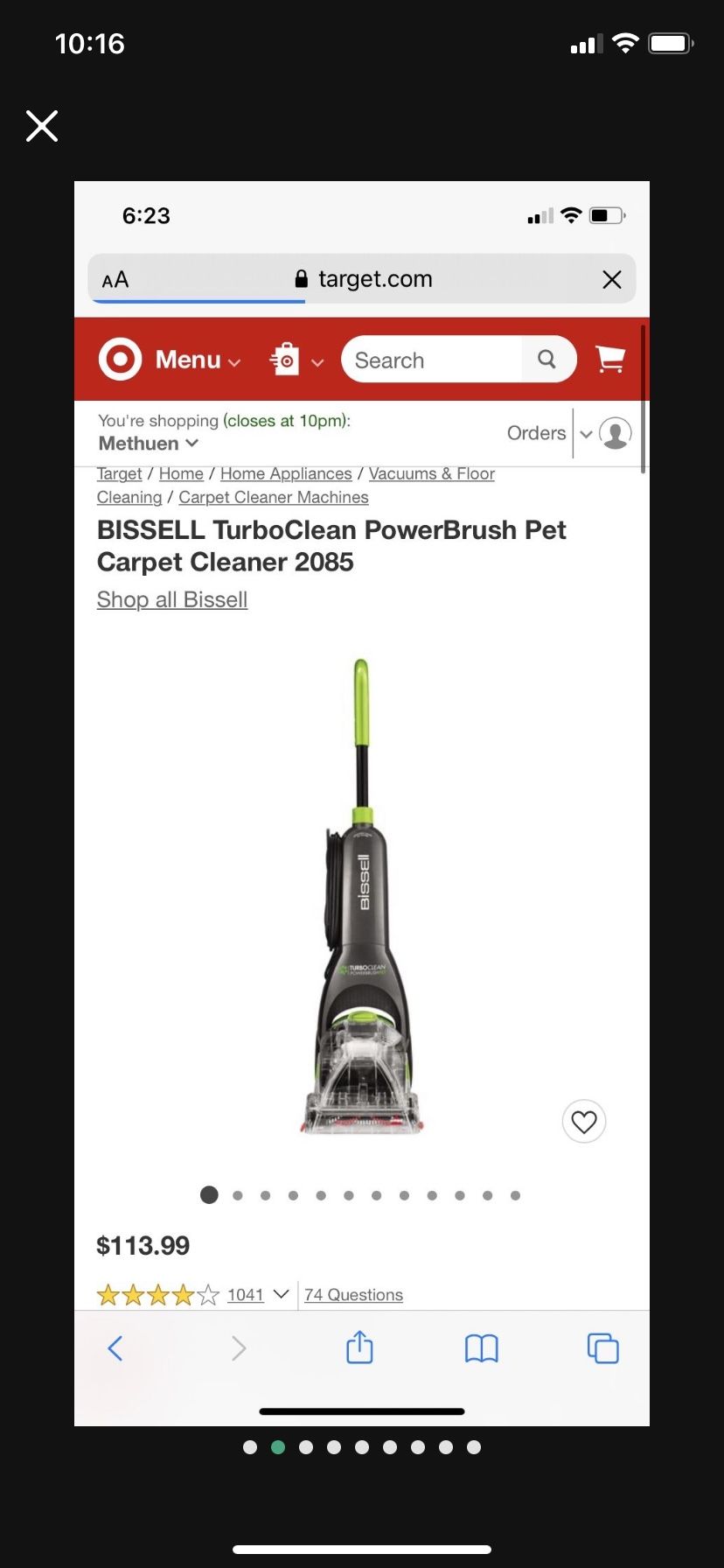 BISSELL TurboClean PowerBrush Pet Carpet Cleaner 2085