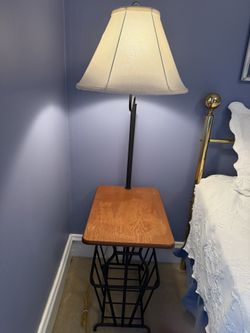 End Table Lamp With Magazine Rack
