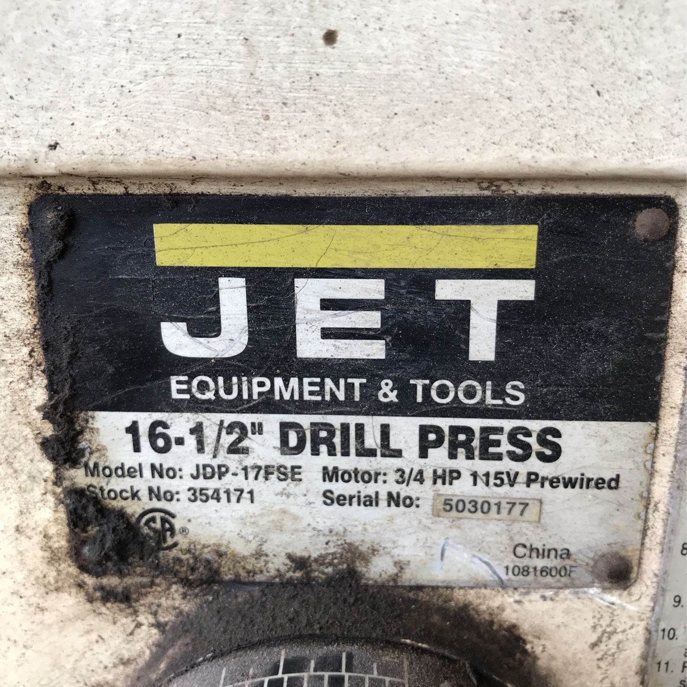 Jet Model JDP17MF Drill Press Oahu Auctions, 41 OFF