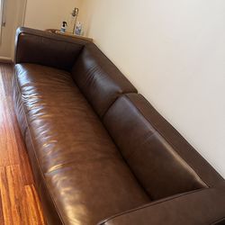 Genuine Top Grain Leather Square Arm Sofa