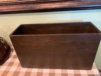 Large solid wood storage bin or planter or as a decoration. Heavy aged piece with rounded corners, deep rectangular shape