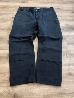 Carhartt Baggy double knee black relaxed fit carpenter pants size 30x40 #workwear wide leg