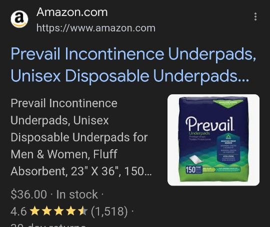 PREVAIL UNDER PADS