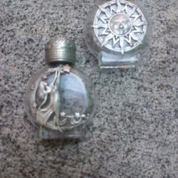 Vintage Antique Pewter Perfume Bottles By JJ Cole