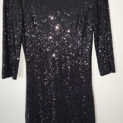 Cache Black Sequin Dress 