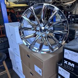 24s Chrome Wheels Tires 6lug Chevy Gm 