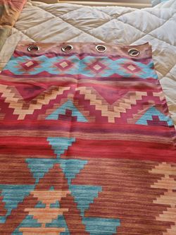 "Brand New Southwest Tribal Geometric Curtain Panels 54x84 Set of 2 Grommet Top"