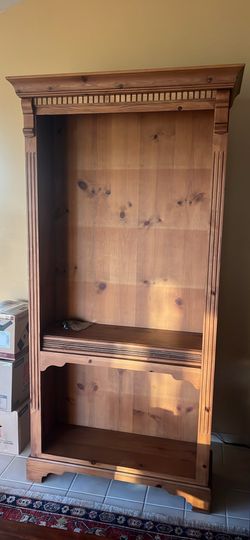 Tall pine bookcase