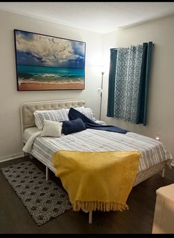 Queen bed frame with dresser