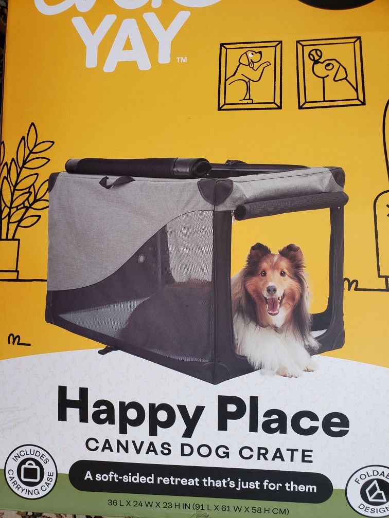 Canvas Dog Crate For Large Dogs 21 Tall 34in Long Brand New 