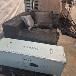 M1 Sofa Loveseat in Carbon Black,  Like New, Perfect Condition, only left arm opened