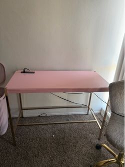 Cute pink and gold desk