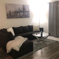 BLACK SECTIONAL SOFA - SILLON DE SALA