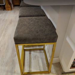 Gray And Gold Stools