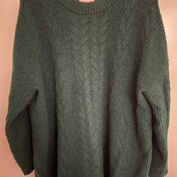 AVA & VIV  Green Cable-knit Sweater