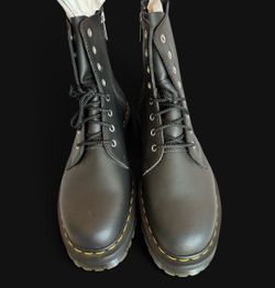 Dr. Martens Black Leather Platform Combat Boots size 12