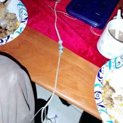 Hemp Choker With Venetian Glass Beads Handmade All The Way Around