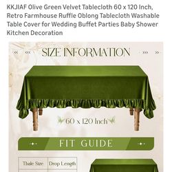 Green velvet tablecloth