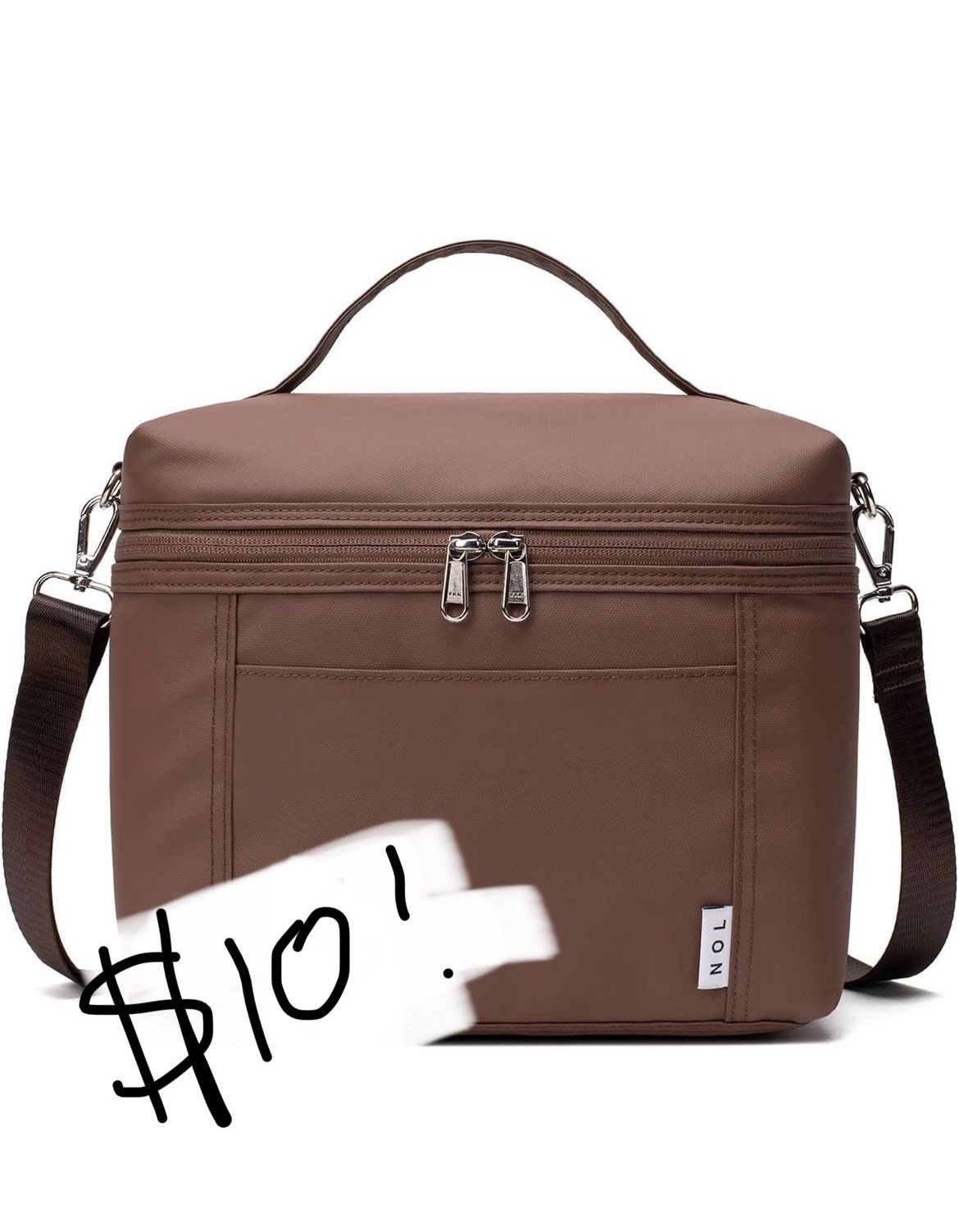 NOL Natural Organic Lifestyle Insulated Lunch Bags for Women Cooler Bag Lightweight Nylon Waterproof Lunch Box For Work (Medium(normal),Coffee Brown