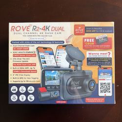 Rove R2-4K Dual Channel Dash Cam (Brand New, Sealed)