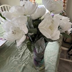 White Silk Flowers 