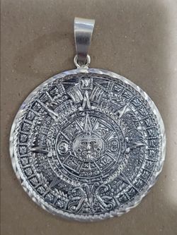 Silver medal, Aztec calendar.
