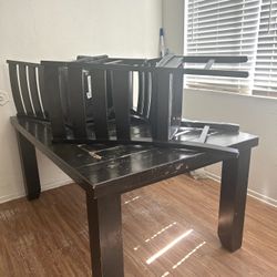 Black Heavy Duty Wooden Table With 3 Chairs $60