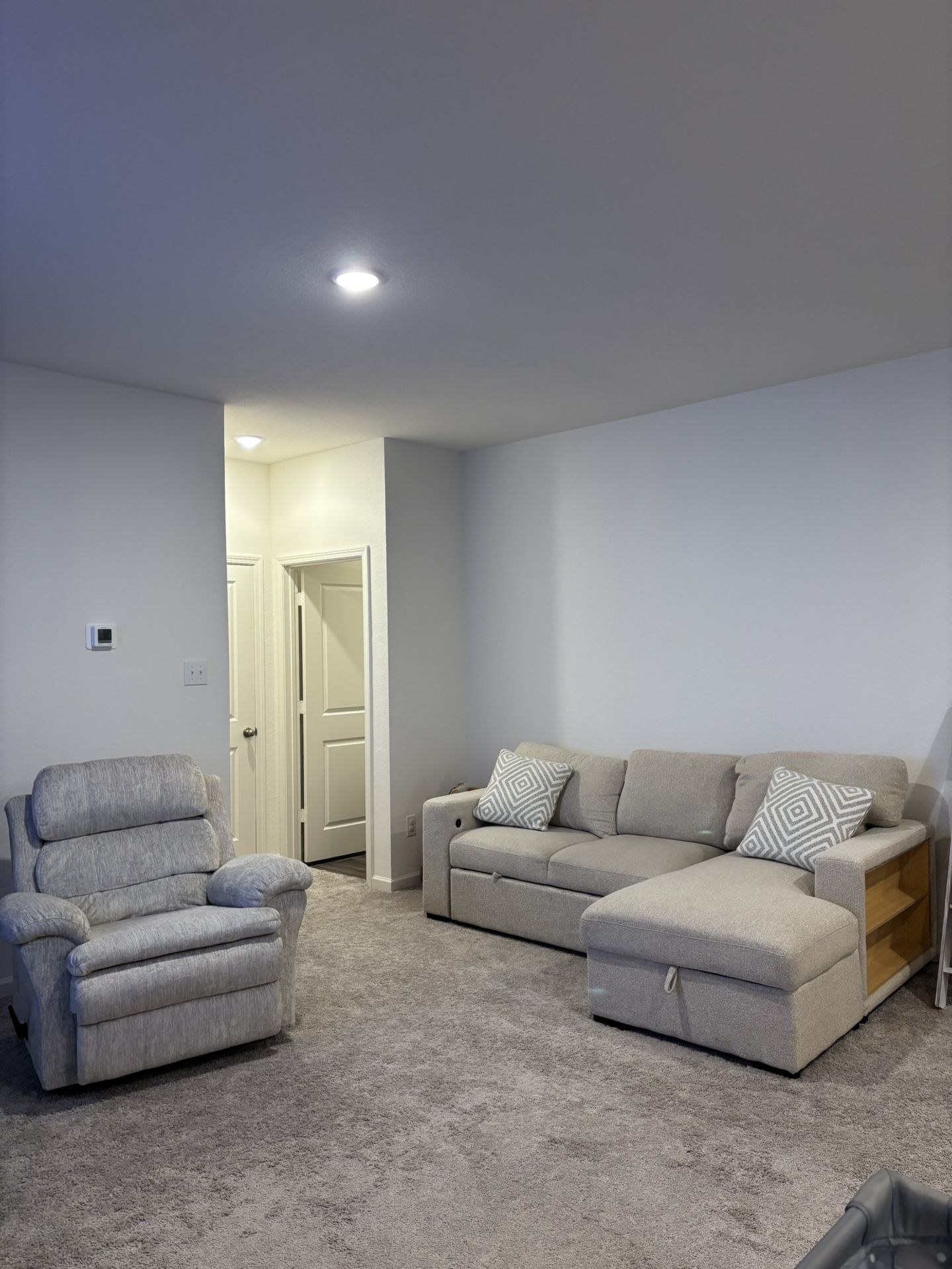 White Beige Couch & Recliner 