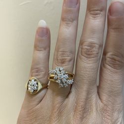 Natural Diamond Rings both are 14k Gold