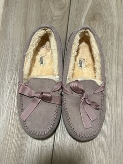 women wool pink winter slippers US 6.5