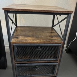 Side Table With 2 Shelves