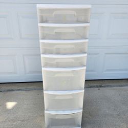 Good Condition Sterilite White 7 Drawer Cart