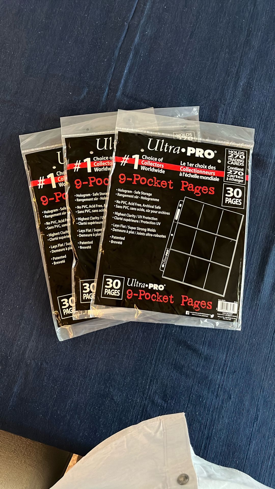 15 Packages - Ultra Pro 9 Pocket 30 Pages Per Package Trading Card Holders