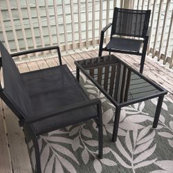 Outdoor Glass Coffee Table With Chairs 