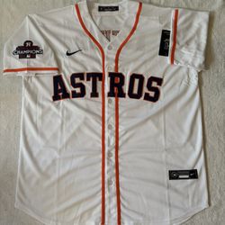 Jose Altuve Jersey With Championship Patch On Jersey