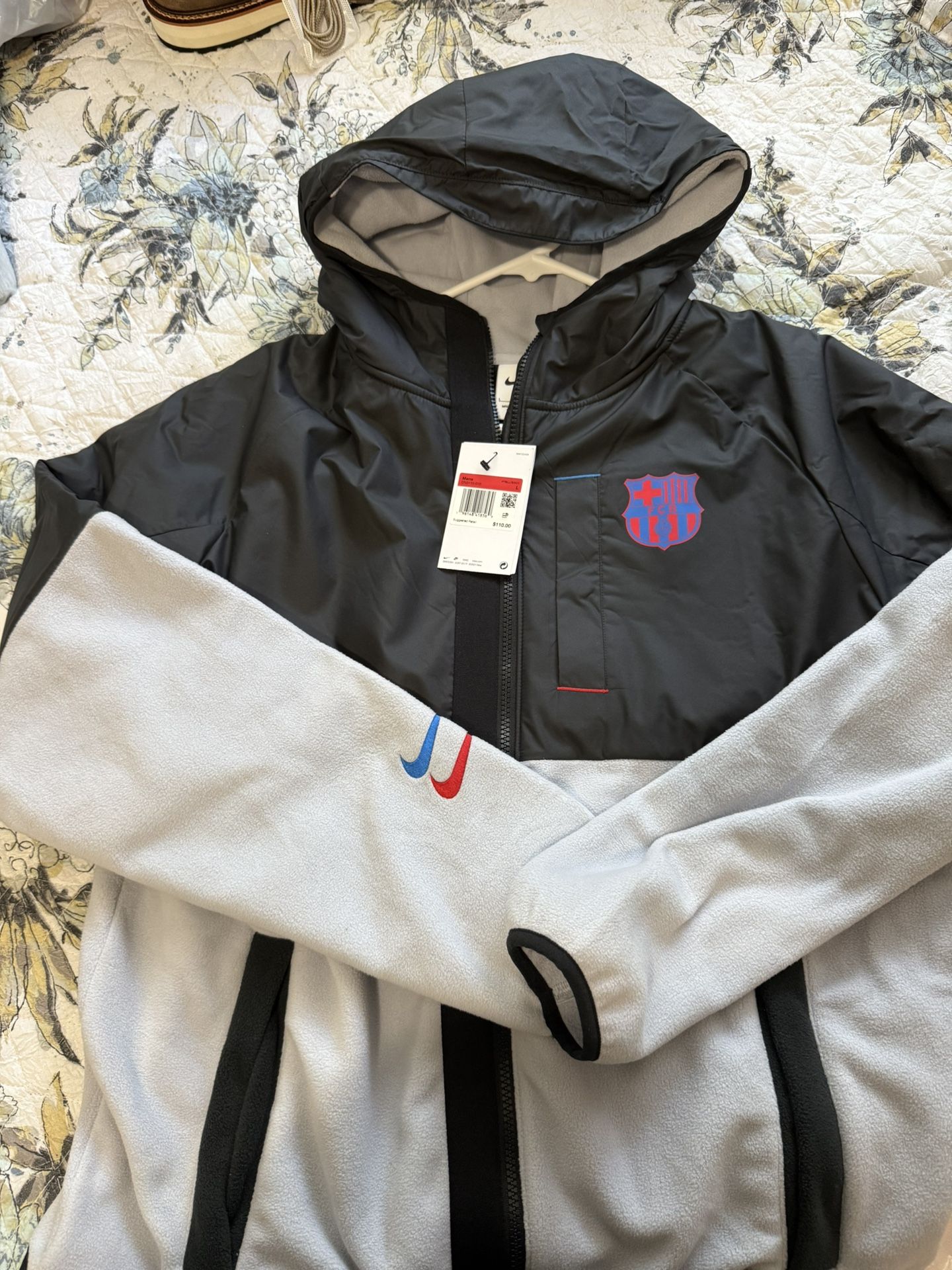 Brand New Nike Barcelona FC Fleece Jacket Mens Large
