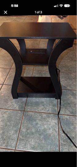 New 3 tier end table with charging station $50 obo