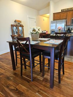 Counter height table and 6 chairs