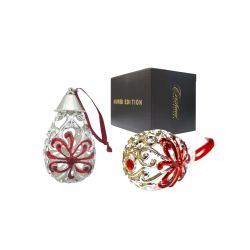 2 Chrome Plated  Metal Ornaments 