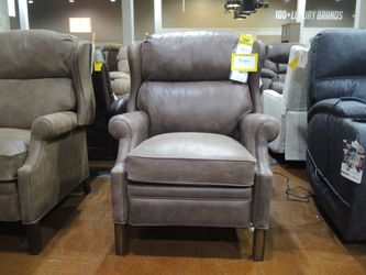 Hi Rock Home Oxford Leather Power Recliner - Taupe-Brown (Trastevere Terra) | Reclining Chair | Lounge Chair