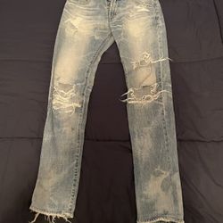 AG Denim Blue Ripped Jeans 